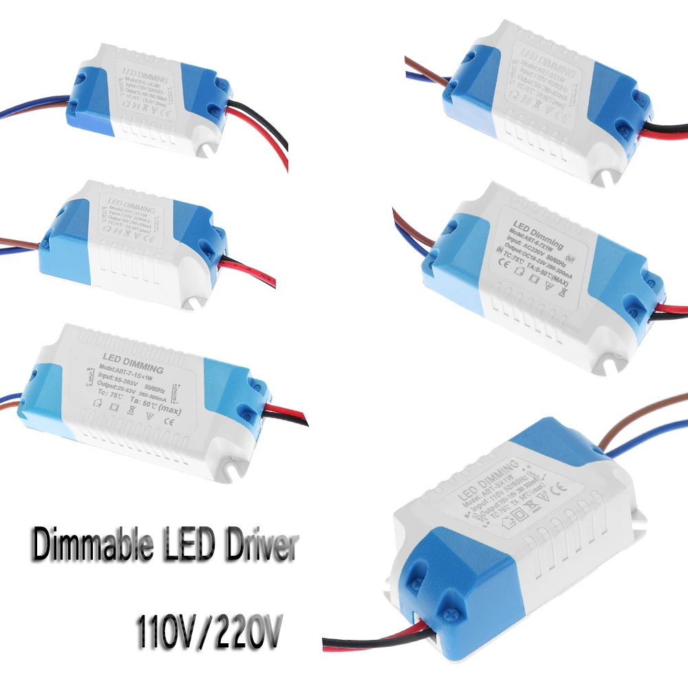 

3-15W Dimmable Safe Plastic Shell LED Driver AAC 110V 220V to DC 10-53V Light Transformer 300mA Power Supply Adapter for Led Lam