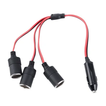 

12v 24v Power Charger Adapter 1 to 3 Car Cigarette Lighter 3-Way Splitter Female Socket Plug Connector Adapter with Indicator