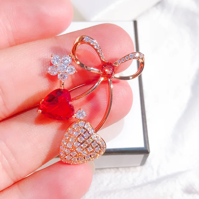 Luxury AAA Zircon Rose Sunflower Dandelion Brooches Pins Jewelry Rhinestone Cubic Zirconias Brooch for Women Wedding Bouquet Pin 21