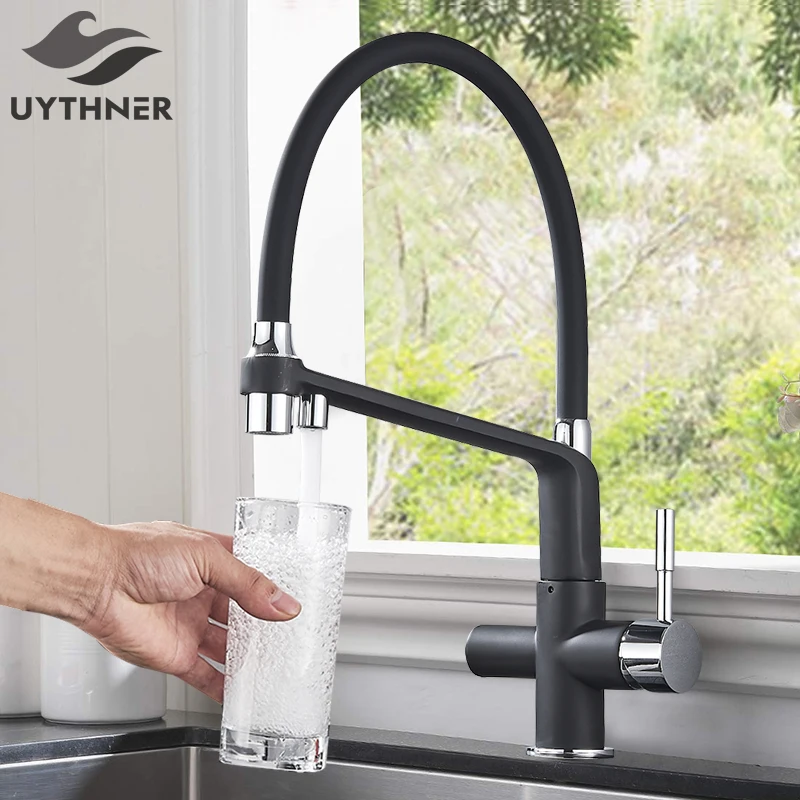Uythner Modern Solid Brass Oil Rubbed Bronze Kitchen Faucet Mixer Tap