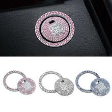

Metal Diamond Car Tuning Engine Ignition Start Button Decor Ring Sticker Crystal Cover Interior Parts Bling Car Accessories