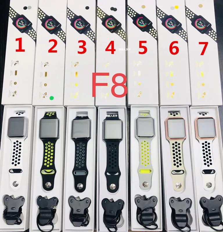 

5PCS F8 Smartwatch IP67 Waterproof Heart Rate Blood Pressure Women Men Sport Smart Watch S226 Smart Bracelet For Android IOS