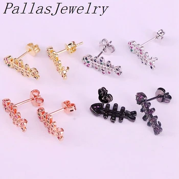 

10Pairs high quality mix colored cz micro pave trendy jewelry earring studs