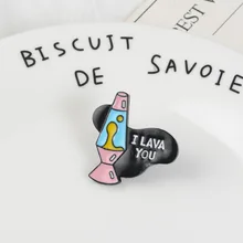 Европа и Америка брошь мультфильм масло падение xi guan bi I Lava You сплав значок брошь