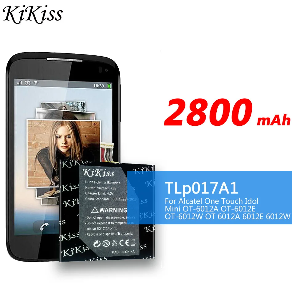 Мощный аккумулятор 2800 мАч TLp017A1 для Alcatel OT6012 One Touch Idol Mini 6012D 6012X 6012A 6012 Вт TLp017A2