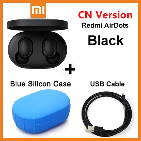 CN Add CaseCable Xiaomi Redmi Airdots, Bluetooth наушники 5,0 TWS, DSP, активная шумоподавление, Спортивная гарнитура, гарнитура, управление ии, с микрофоном - Цвет: CN Add CaseCable