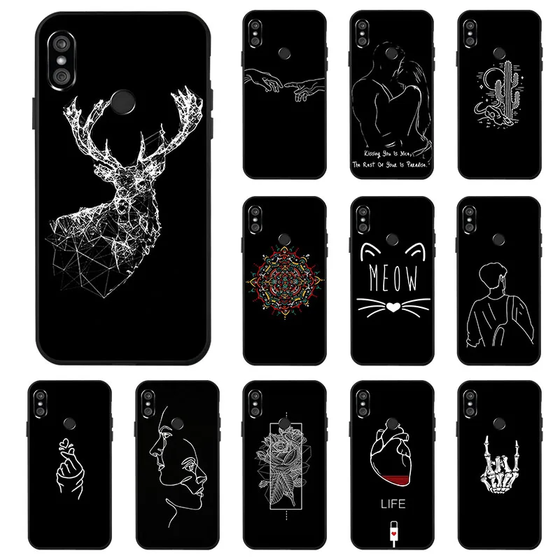 

3D Painted Black Case Xiaomi Redmi Note 5 5A Prime Case Silicon Soft TPU Back Case For Xiaomi Redmi 5 Plus S2 Pro Cases Covers