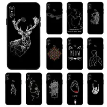 3D Painted Black Case Xiaomi Redmi Note 5 Case Sil