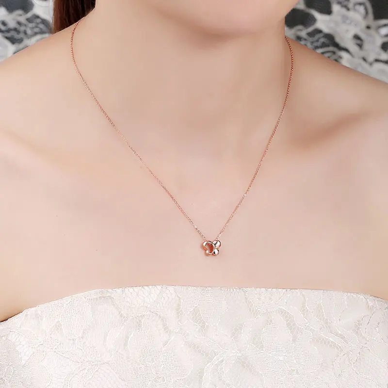 Модный кулон с бабочкой, 18 K, чистый настоящий, натуральный, Золотой шарм, ожерелье, набор для женщин и девушек, Необычные офисные украшения, подарок