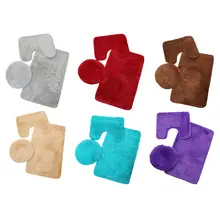 Коврик для ванной комплект из 3 предметов для унитаза коврик для ног Нескользящий Впитывающий Коврик для ванной комнаты из мягкой фланели коврик для ванной комнаты