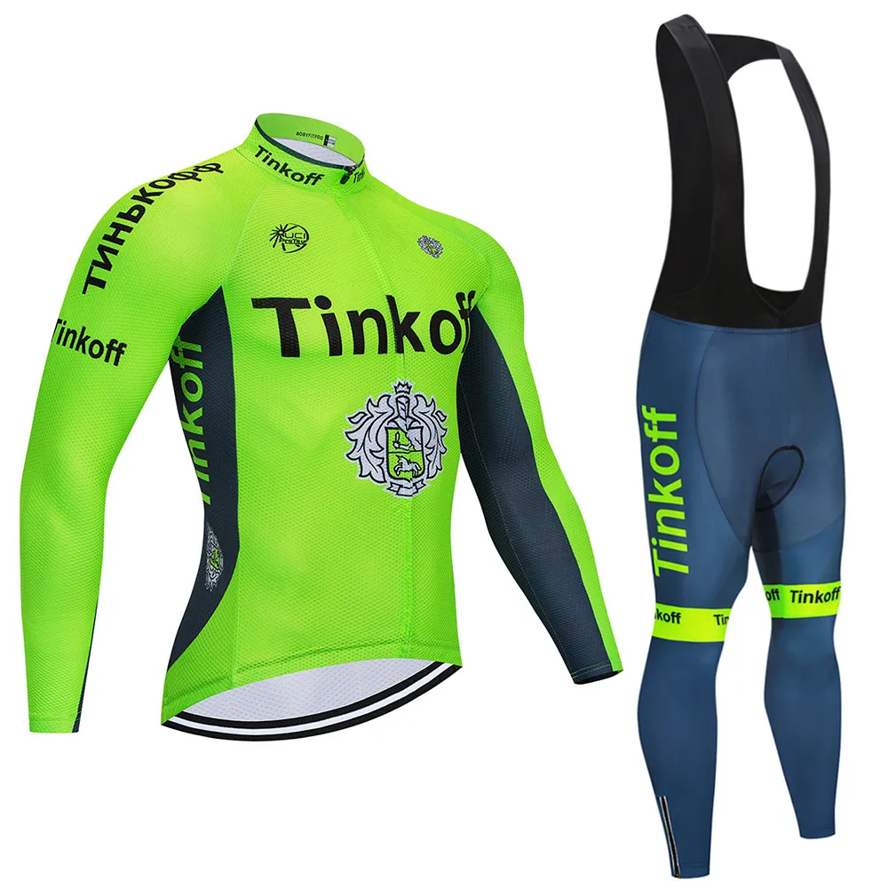 Tinkoff, комплект из Джерси с длинным рукавом для велоспорта, Летний Дышащий комбинезон, ropa ciclismo, одежда для велоспорта, MTB велосипеда, мужская одежда - Цвет: Cycling set