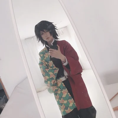 Аниме! Demon Slayer: Kimetsu no Yaiba Tomioka Giyuu Combat gear, костюм для косплея, наряд на Хэллоуин, новинка