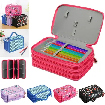 

4 Layers Pencilcase Stationery Kit For Student Newest Lagre Capacity School Pencil Case Penal Drawing Pen Box Big Cartridge Bag