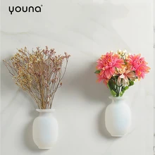 Силиконовая клейкая ваза многоразовая настенная держатель для цветов без сверления декоративная резиновая ваза для домашнего свадебного декора