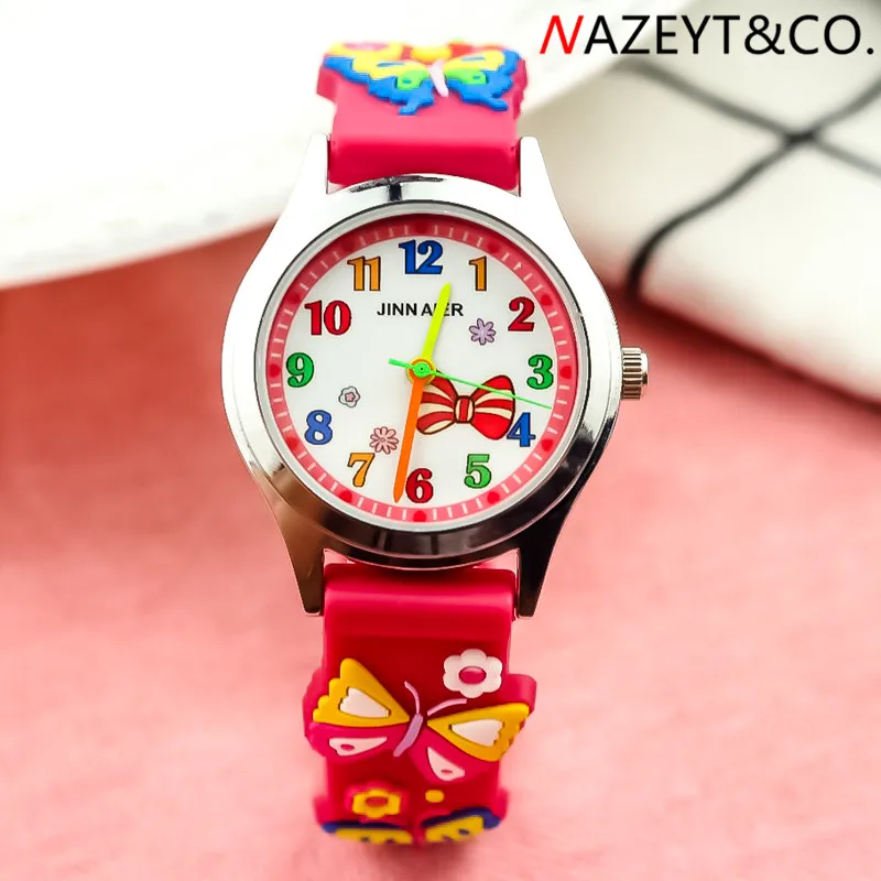 Часы наручные NAZEYT Детские с милым 3d-рисунком бабочки и бантиком | Наручные часы