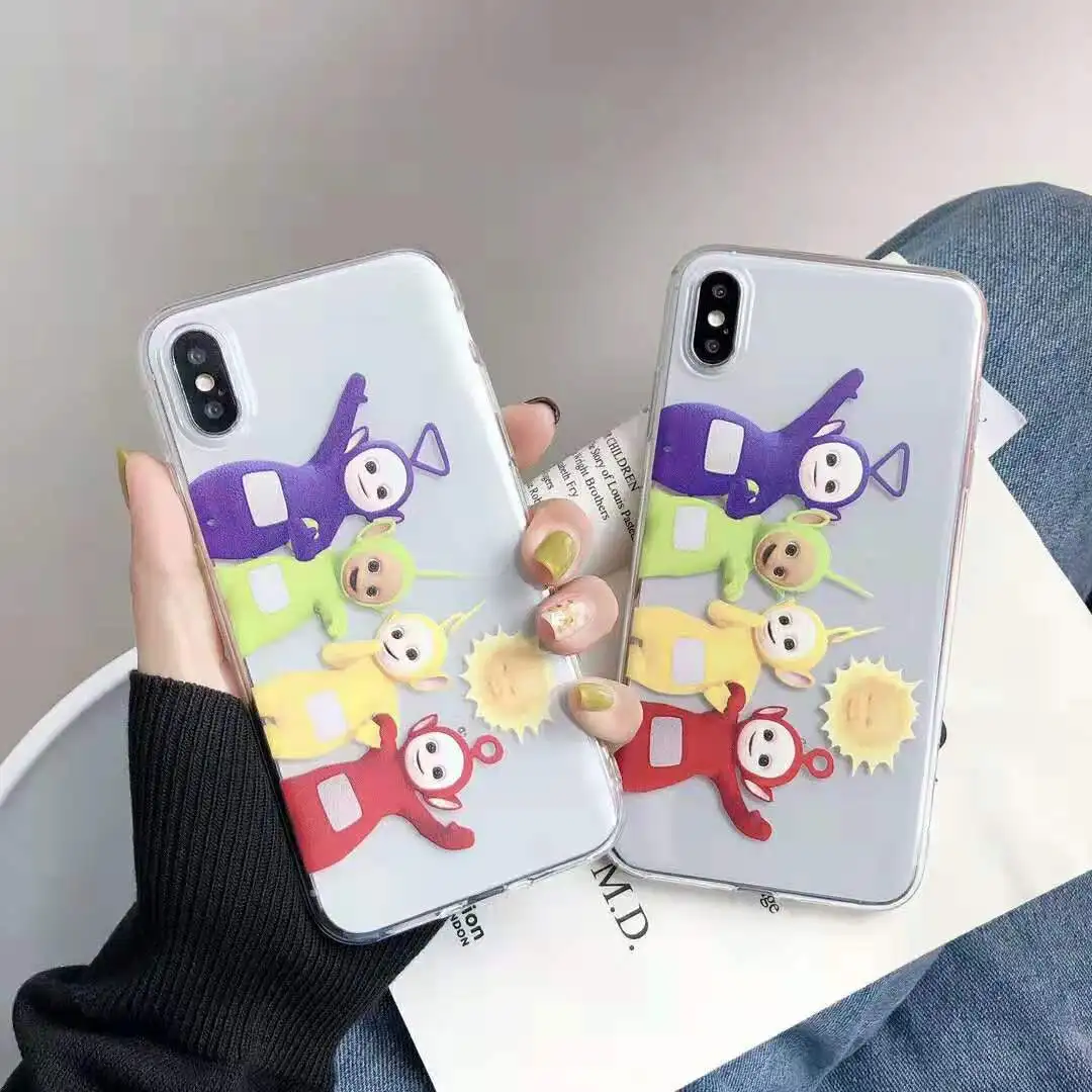 Cute Cartoon teletubbies baby funny Mobile Phone Case for iphone 6 6s 6plus 7 8 plus X XR XS MAX transparent cover case coque |