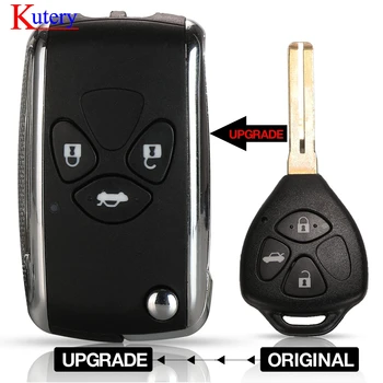 

kutery 3 Buttons Updated Flip Remote Key Case For Toyota Avlon Crown Corolla Camry RAV4 Yaris Reiz Key Shell toy48 blade
