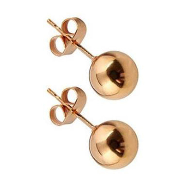 Steel Ear Post Stud Earrings For Women Men Jewelry Gold Silver Color Ball 2-8mm Dia Fashion Jewelry Wholesale, 1 Pair