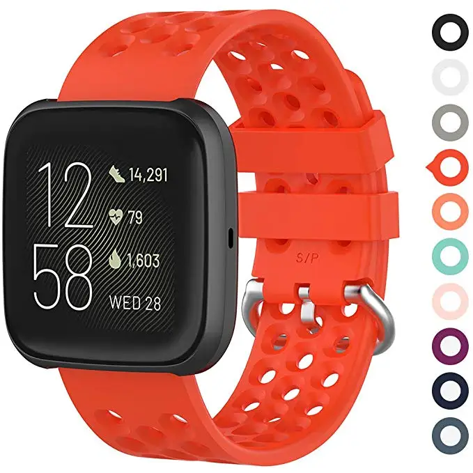 Для Fitbit Versa полос сменный силиконовый ремешок с вентиляционными отверстиями для Fitbit Versa 2 LITE быстросъемный спортивный ремешок для часов
