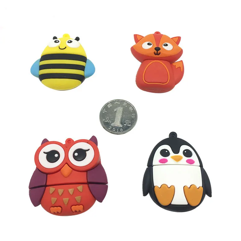 usb флэш-накопитель мультфильм инновационный Флеш накопитель милый лиса/Сова/пчела Флешка 4 ГБ 8 ГБ 16 ГБ 32 ГБ Пингвин животное usb карта памяти подарок