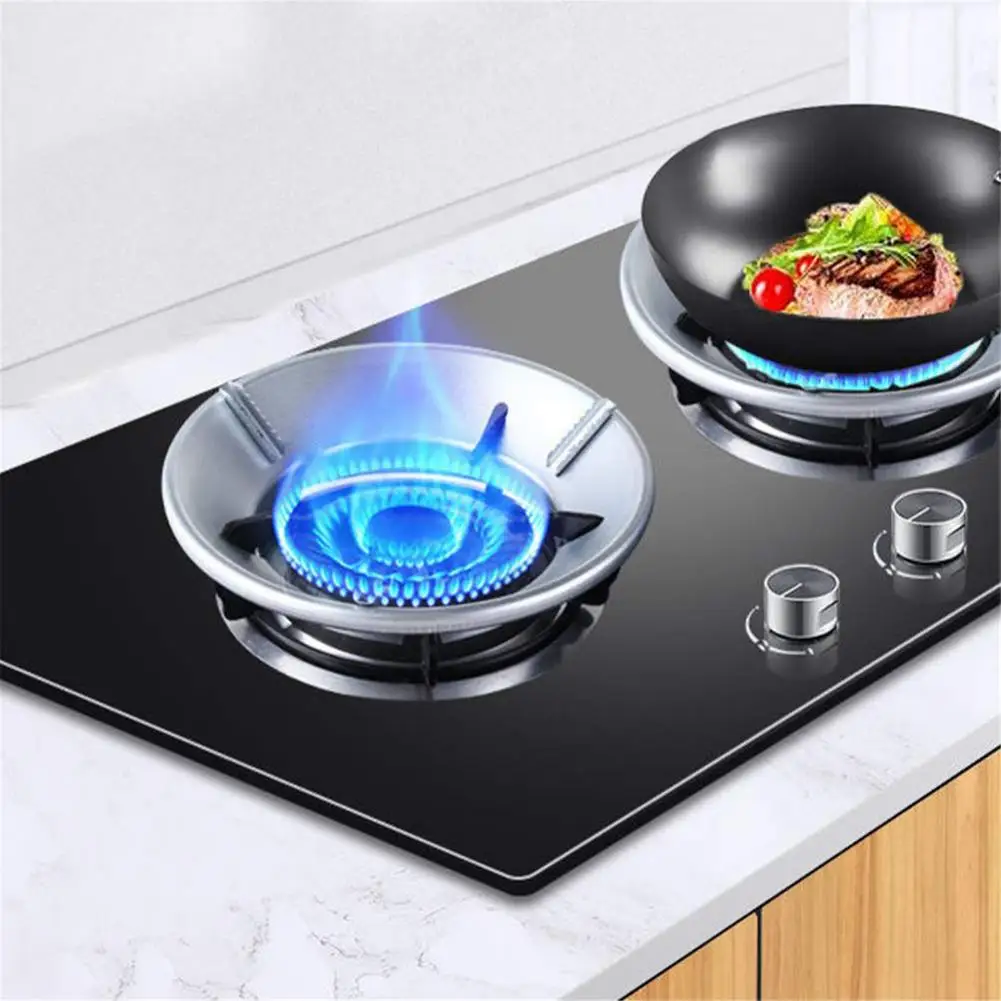 Yardwe Wok Ring Stainless Steel Stove Trivets Windscreen for Kitchen Wok Support Ring Cooktop Range Pan Holder Stand Stove Rack Gas Hob Accessories Silver 