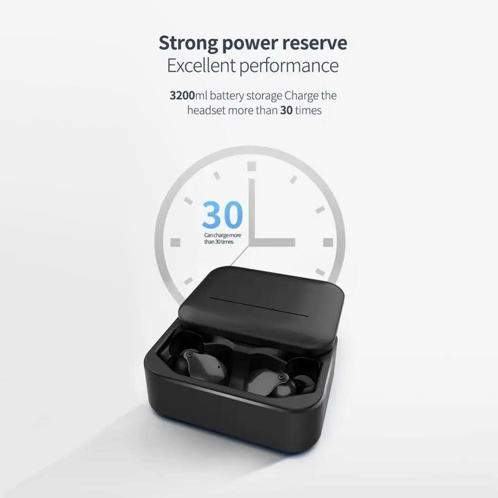 TWS Bluetooth 5,0 стерео наушники спортивные беспроводные гарнитуры IPX5 водонепроницаемые наушники с 3200 мАч зарядным устройством для xiaomi iphone