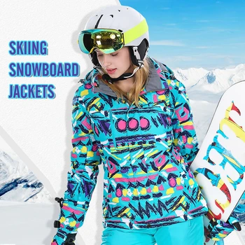 

High Quality Ski Snowboard Hoodie For Woman Warm Waterproof Windproof Skiing Snowboarding Jacket Winter Ski Jackets Women 2019