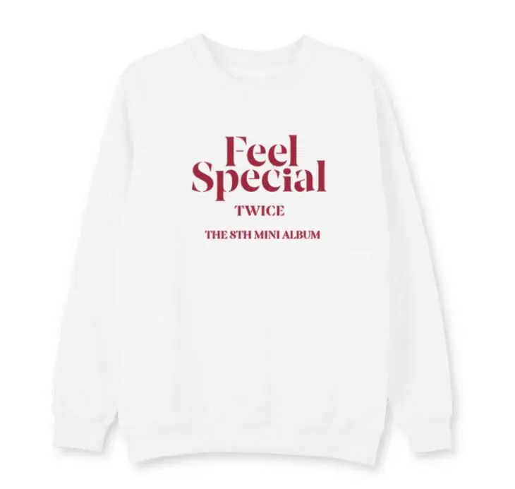 fleece Kpop twice feel специальный альбом же Печать О образным вырезом Пуловер толстовки унисекс k-pop флис/тонкий свободный свитер - Цвет: fleece