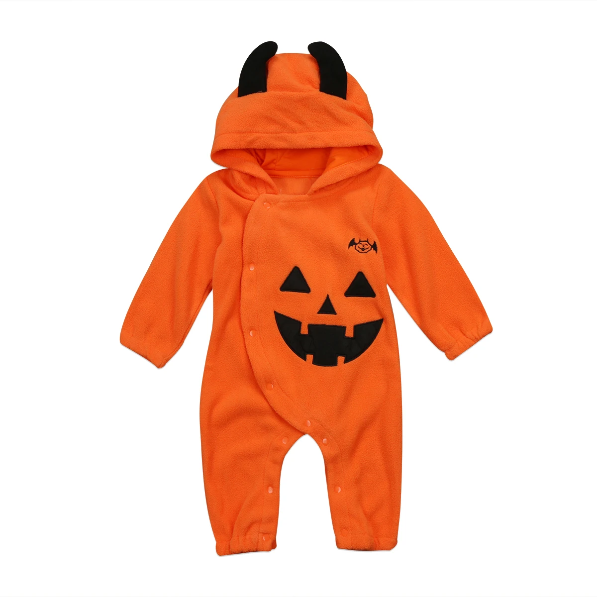Милый детский комбинезон на Хэллоуин для новорожденных, комбинезон с длинными рукавами и капюшоном для мальчиков и девочек, осенняя одежда для детей от 0 до 24 месяцев - Цвет: Оранжевый