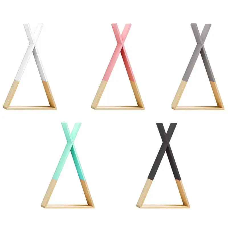 Nordic Style Baby Wooden Triangle Shelf Lovely Wall Hanging Trigon Storage Book Home Kids Room DIY Decor Gift | Дом и сад