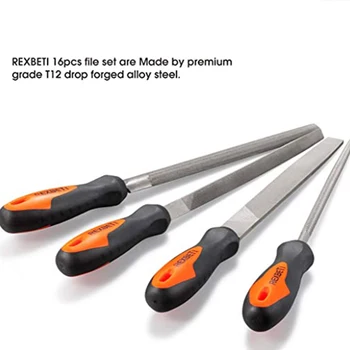 

17 Pcs/set Carbon Steel File Kit Rubber Handle Rasp Set Metal Wood Glass Ceramic Polishing Tool