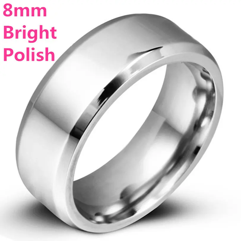 MOREDEAR 4mm 6mm 8mm Bright and Dull Polish Silver Color Titanium Ring For Men and Women Couple Ring 