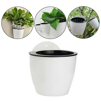 

3pcs/set Self Watering Automatic Flower Plants Contanier Wall Hanging Plastic Planter House Garden Indoor Gardening Flower Tool