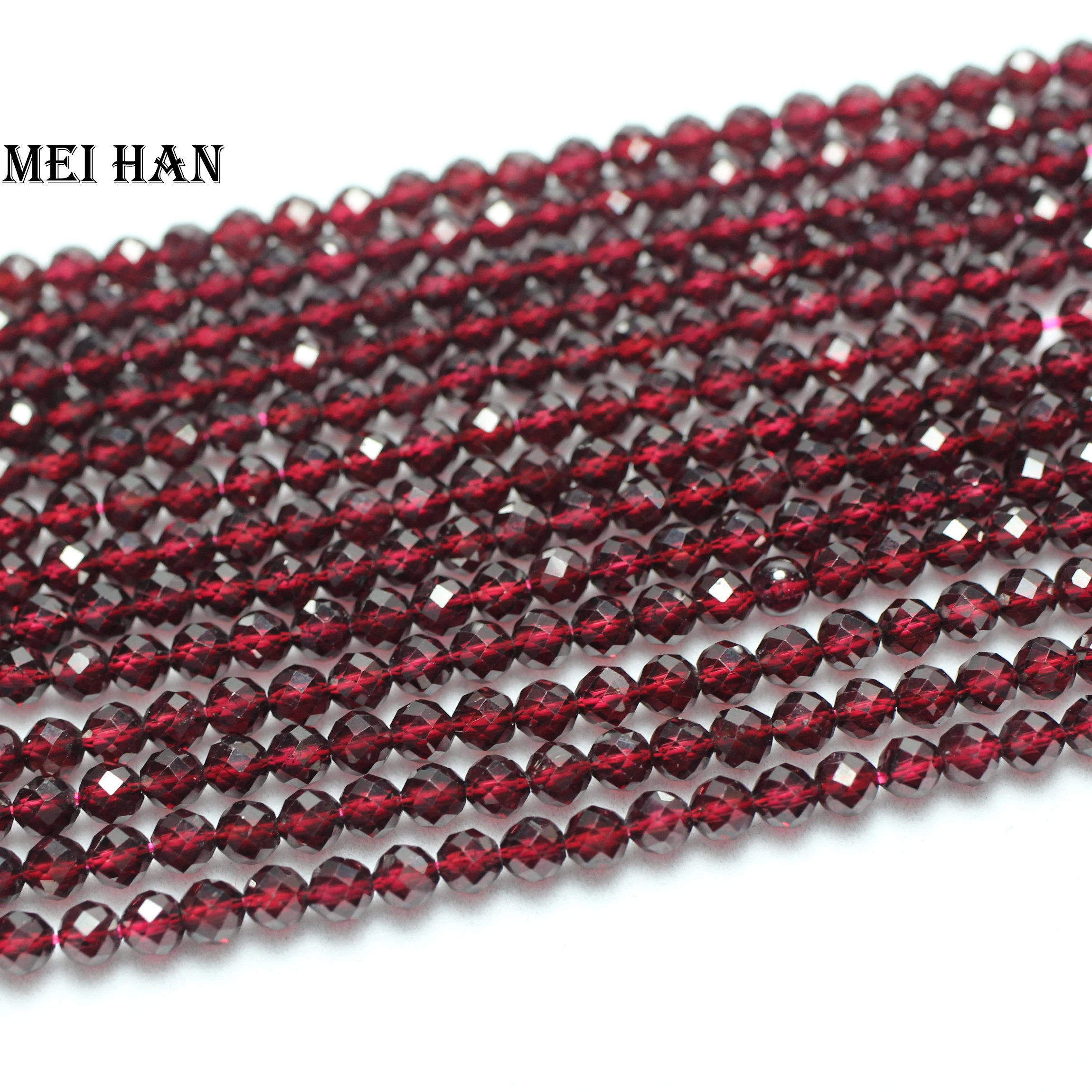 Meihan натуральный красный Гарнетт 4 мм граненый круглый(2 нити/комплект) семян свободные бусины камень для ювелирного дизайна