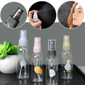 

1Pcs 50/60/80/100ml Cartoon Printed Transparent Empty Spray Bottles PET Mini Empty Cosmetic Containers Refillable Bottle