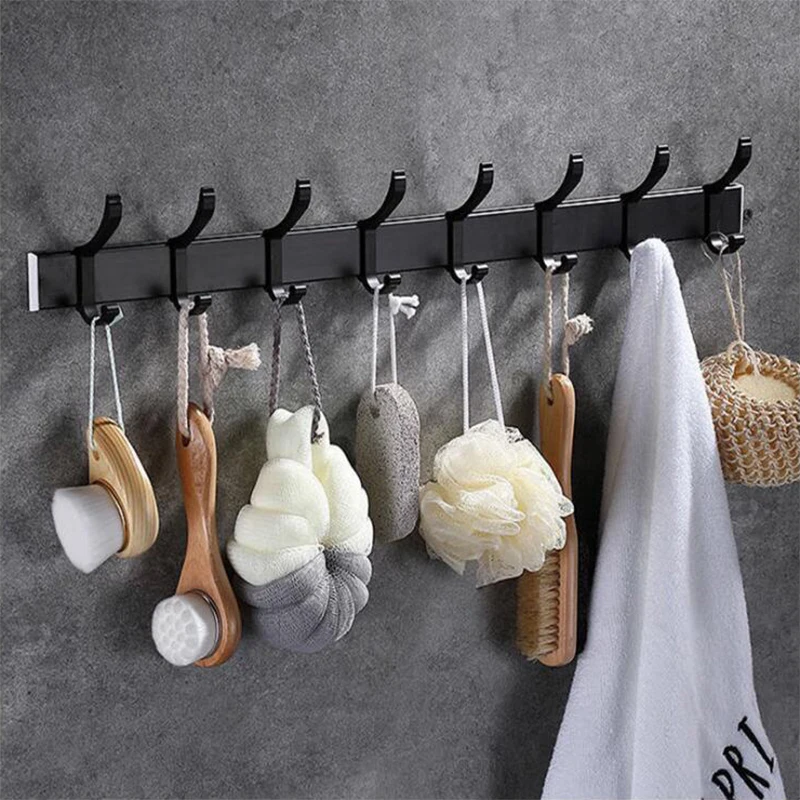 Creative Hook Wall Mounted Coat Hook Bathroom Rack Coat And Hat Free Punching Storage Rack for Clothes Hats Towels Keys