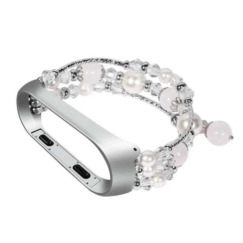 Jewelry Loop strap For Xiaomi Mi Band 6 5 4 3 Elastic Beaded Braceletd Wristband For mi band 6 5 Women strap Mi Band 4 3 strap