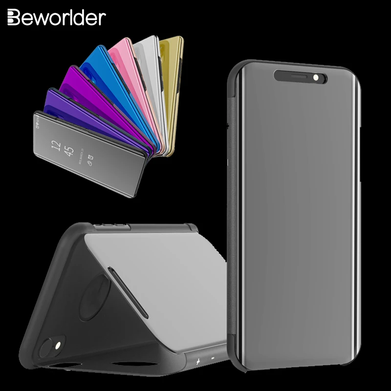 Зеркальный чехол для iPhone 6 7 8 6splus из искусственной кожи пластиковый флип-чехол с