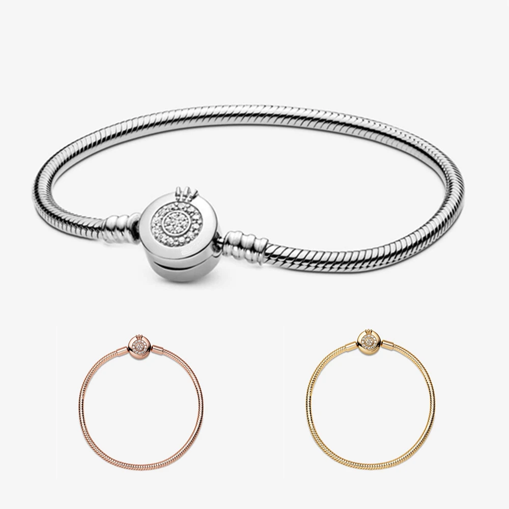 Pulsera Pandora de corona para mujer, de plata ley 100% 925, brazalete de lujo, gran oferta|Pulseras y brazaletes| - AliExpress