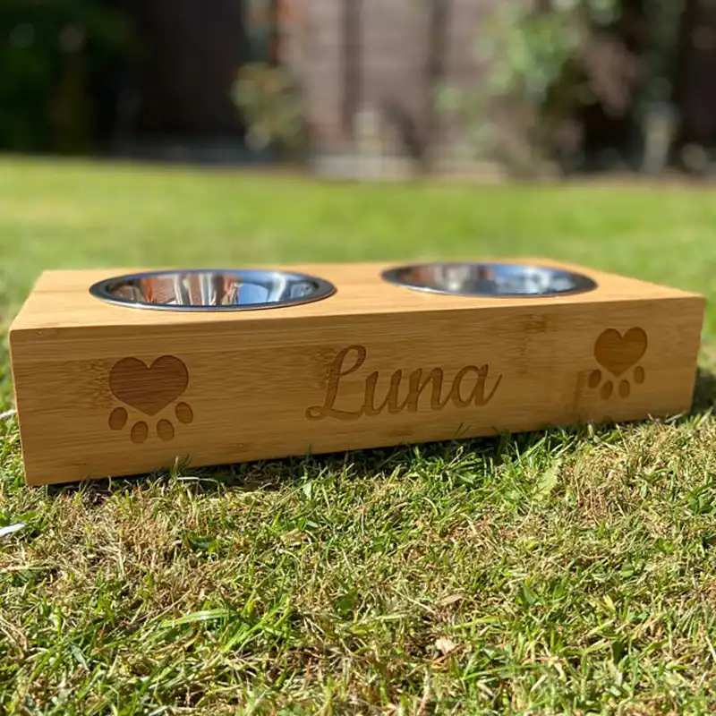 personalized dog feeding station