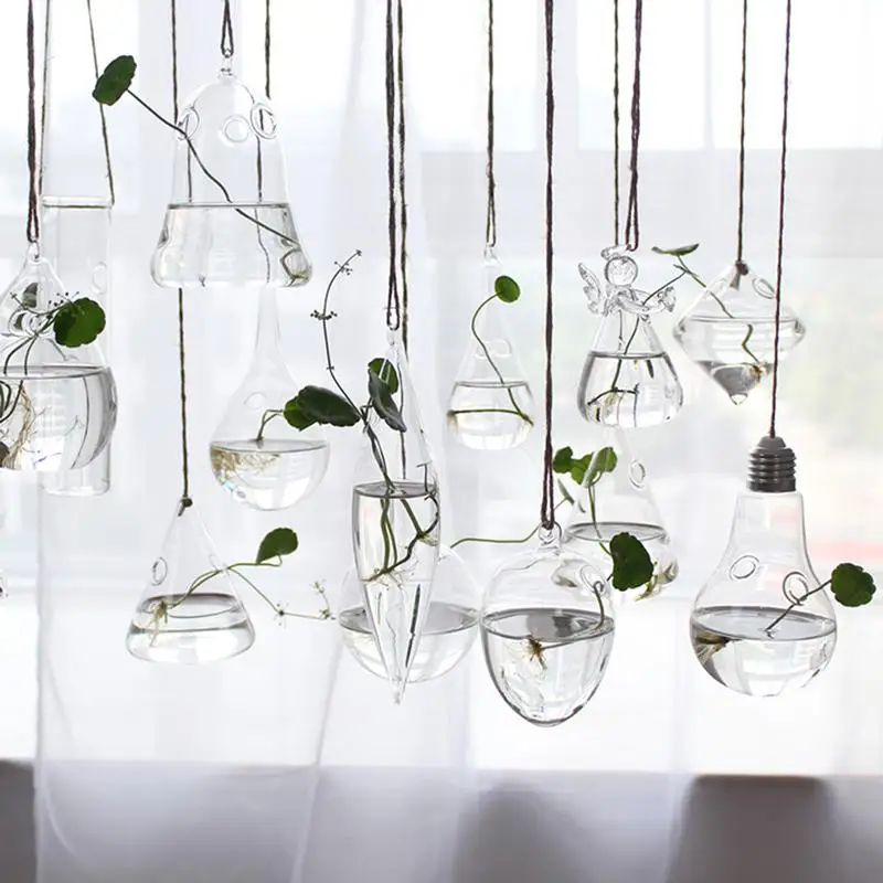 HobbyLane Hanging Transparent Glass Globe Plant Terrariums Succulents Moss Miniature Garden Planters Home Decor Gifts |
