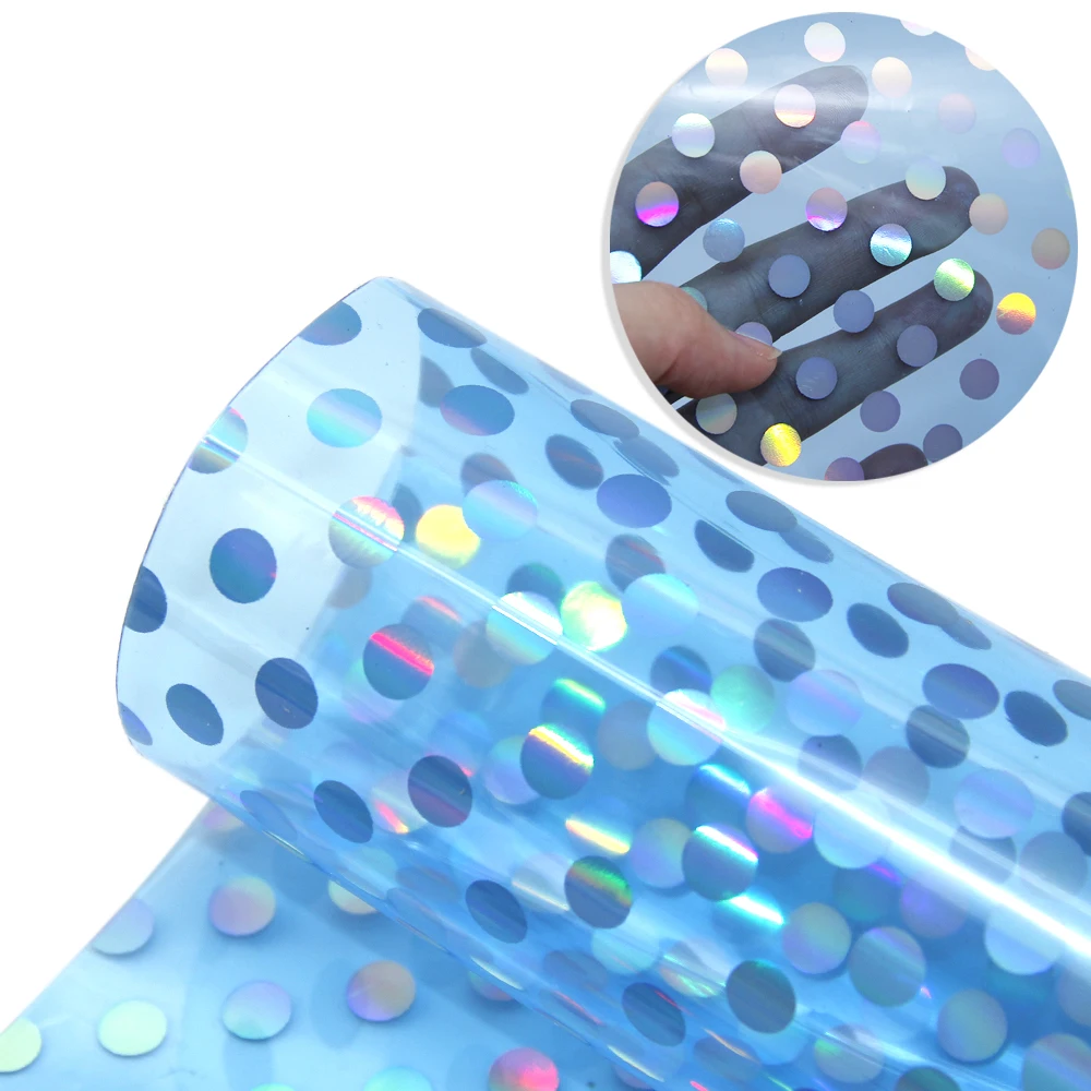 30*140 см Dots прозрачный PU искусственная кожа ткань листы, DIY материалы ручной работы для изготовления бумажников, 1Yc9438