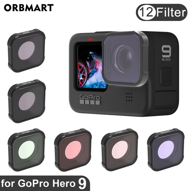 Orbmart Gopro Hero 10 Filter Cpl Uv Nd 8 16 32 Red Lens Filters For Gopro Hero 9 Black Hero9