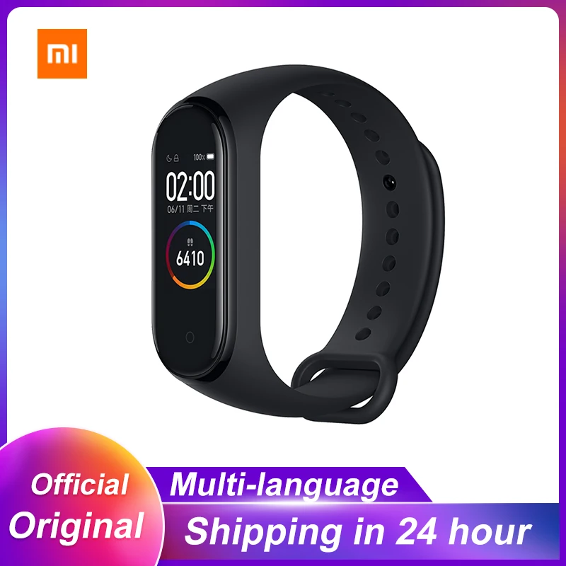 Оригинальный Смарт браслет xiaomi mi band 4 цветной экран пульсометр фитнес Bluetooth 5 0