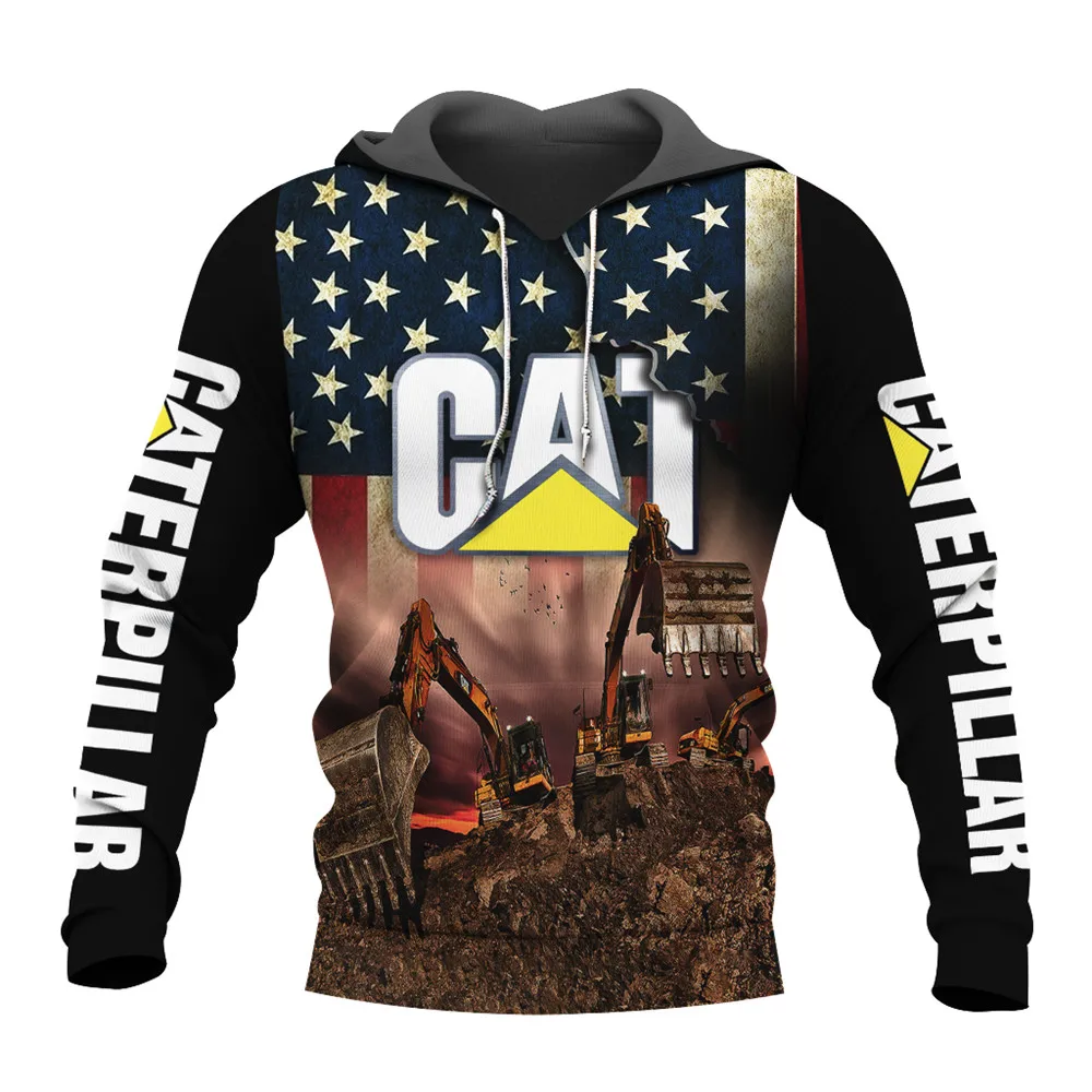 Heavy Excavator 3D All Over Printed Men Hoodies New Fashion Unisex Sweatshirt Autumn and Winter Casual Zip Hoodies DY46