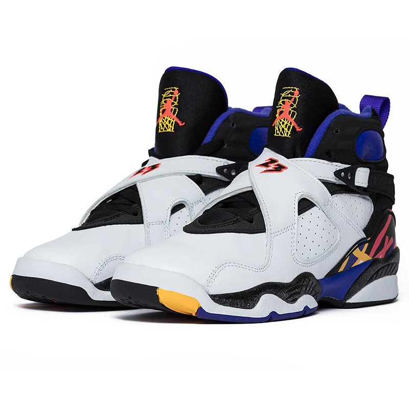Air Jordan 8 три торфа AJ8 Joe 8 последовательные мужские баскетбольные кроссовки, оригинальные удобные спортивные кроссовки 305381 142