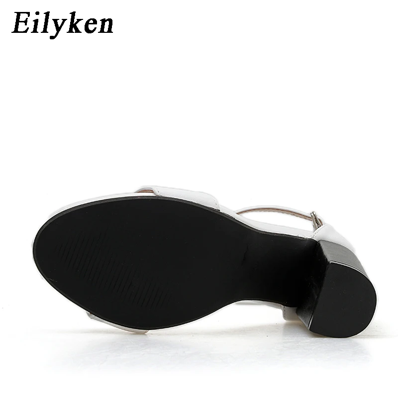 EilyKen/ г.; летние модные пикантные элегантные белые женские босоножки; свадебные Босоножки на каблуке с ремешком и пряжкой; размеры 41, 42
