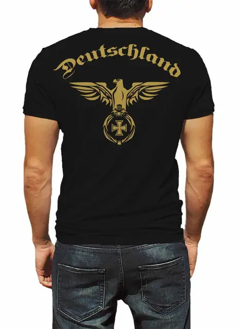 Deutschland Germany T-Shirt Golden Empire Eagle Cross T Shirt 3D T Shirt Men Funny Tee Shirts Short Sleeve Funny Tees