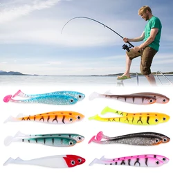 5Pcs 71mm Artificial Soft Lures Baits Fishing Lure Shad silicone Bait T Tail Wobblers