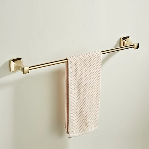 Single towel bar Vidric Золотая Роскошная Полка для полотенец для ванной комнаты, держатель для туалетной бумаги, крючок для халата, держатель для полотенец, держатель для сушки, корзина для мыла ELG8530 - Цвет: Single towel bar